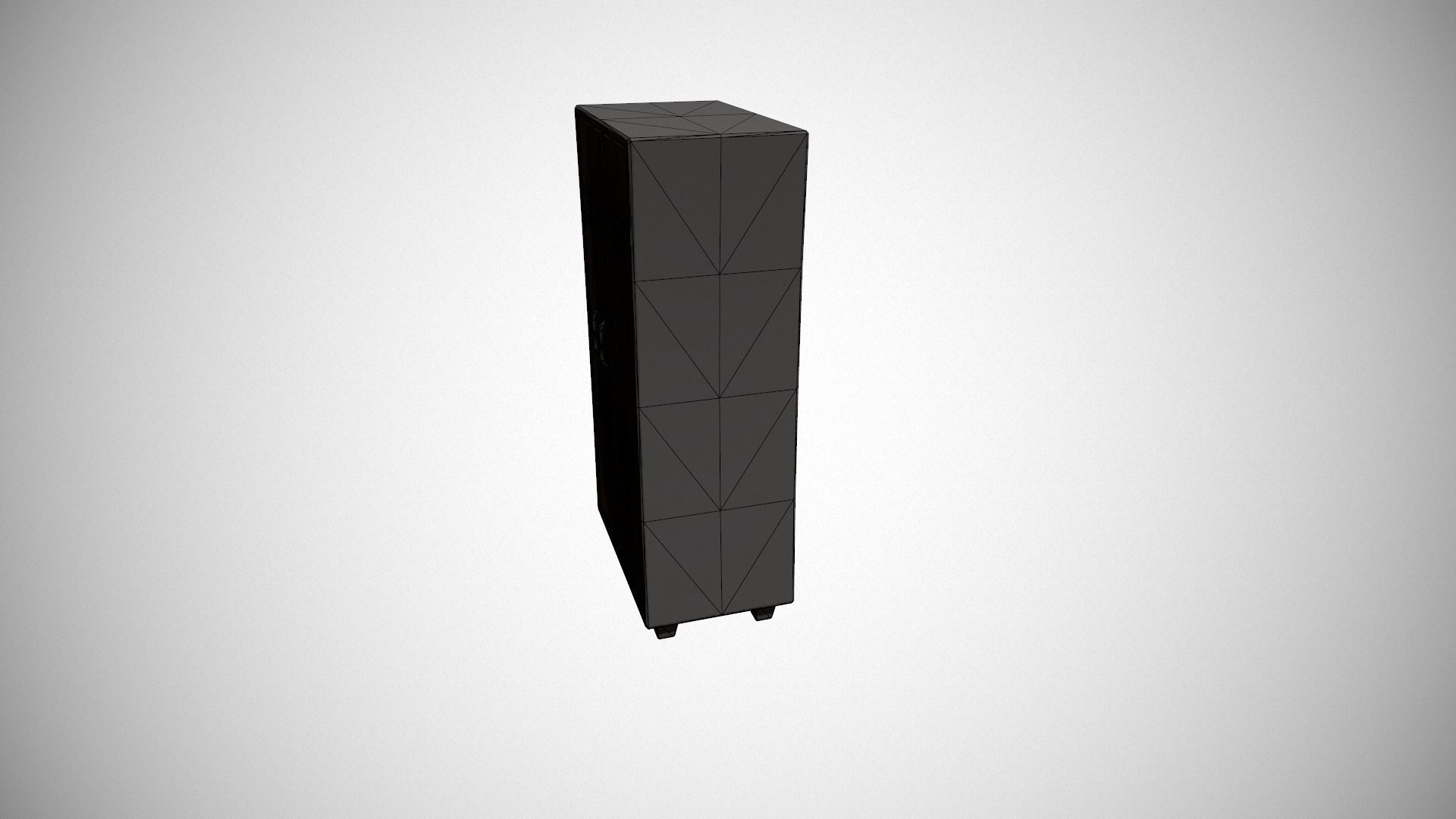 Light Blue and Black Stylized Locker Low-poly 3D model_20