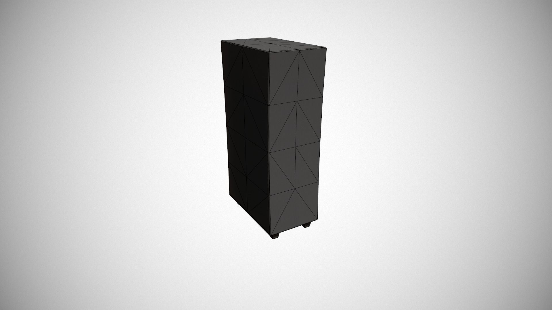 Light Blue and Black Stylized Locker Low-poly 3D model_15