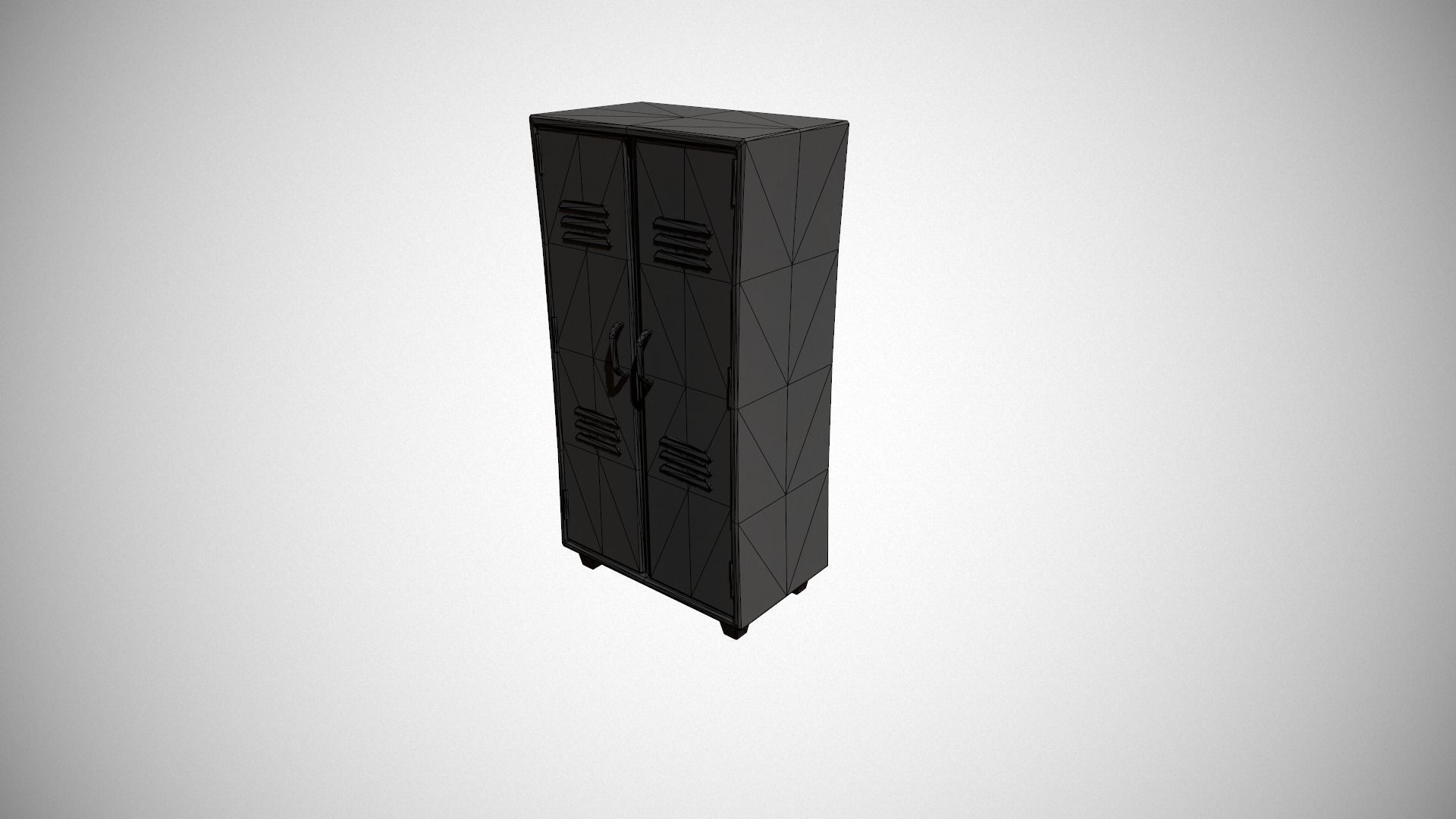Blue and Black Stylized Locker Low-poly 3D model_21