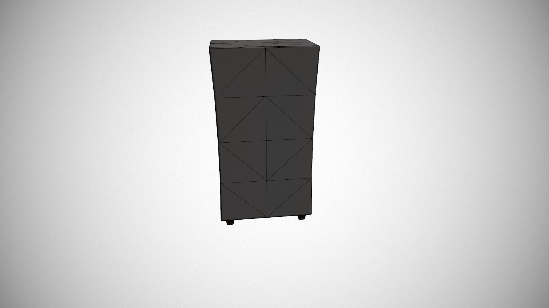 Blue and Black Stylized Locker Low-poly 3D model_17