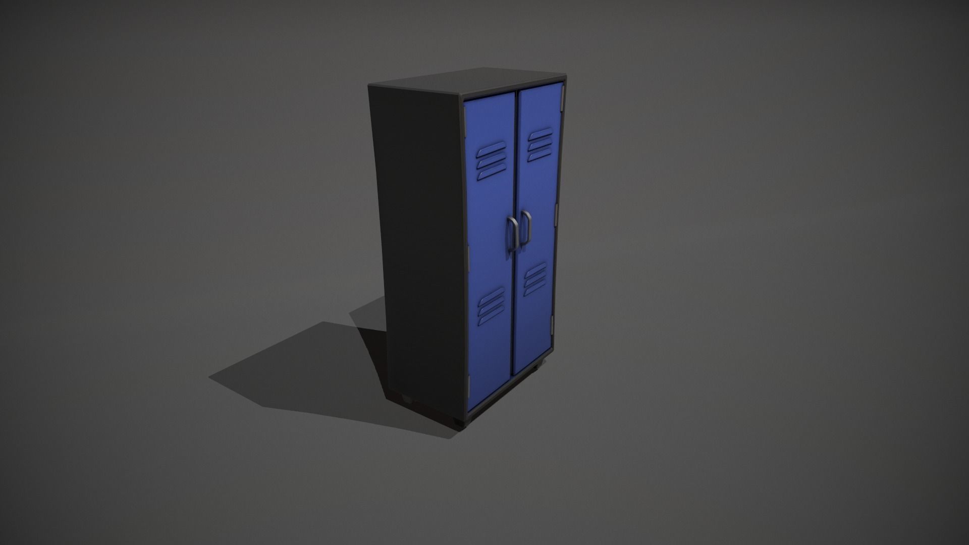 Blue and Black Stylized Locker Low-poly 3D model_1