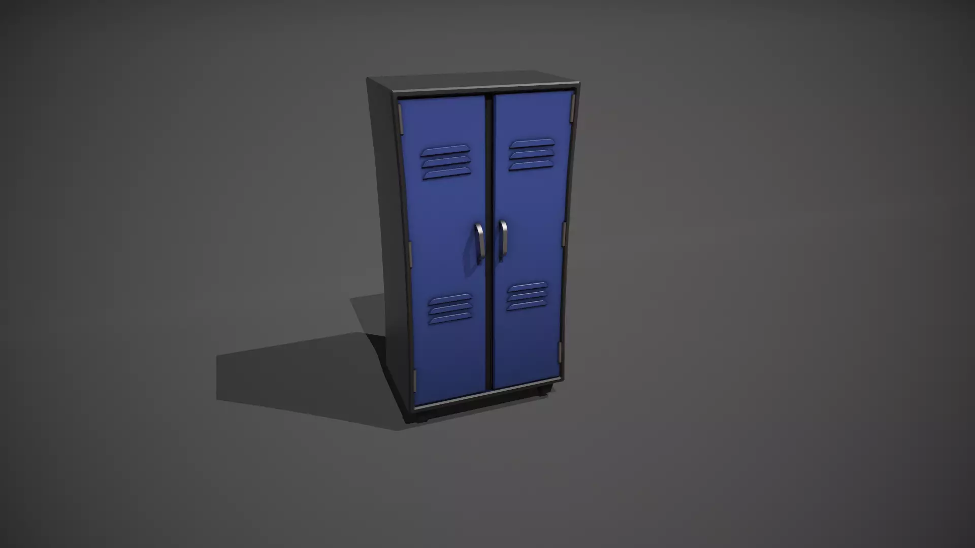 Blue and Black Stylized Locker Low-poly 3D model_0