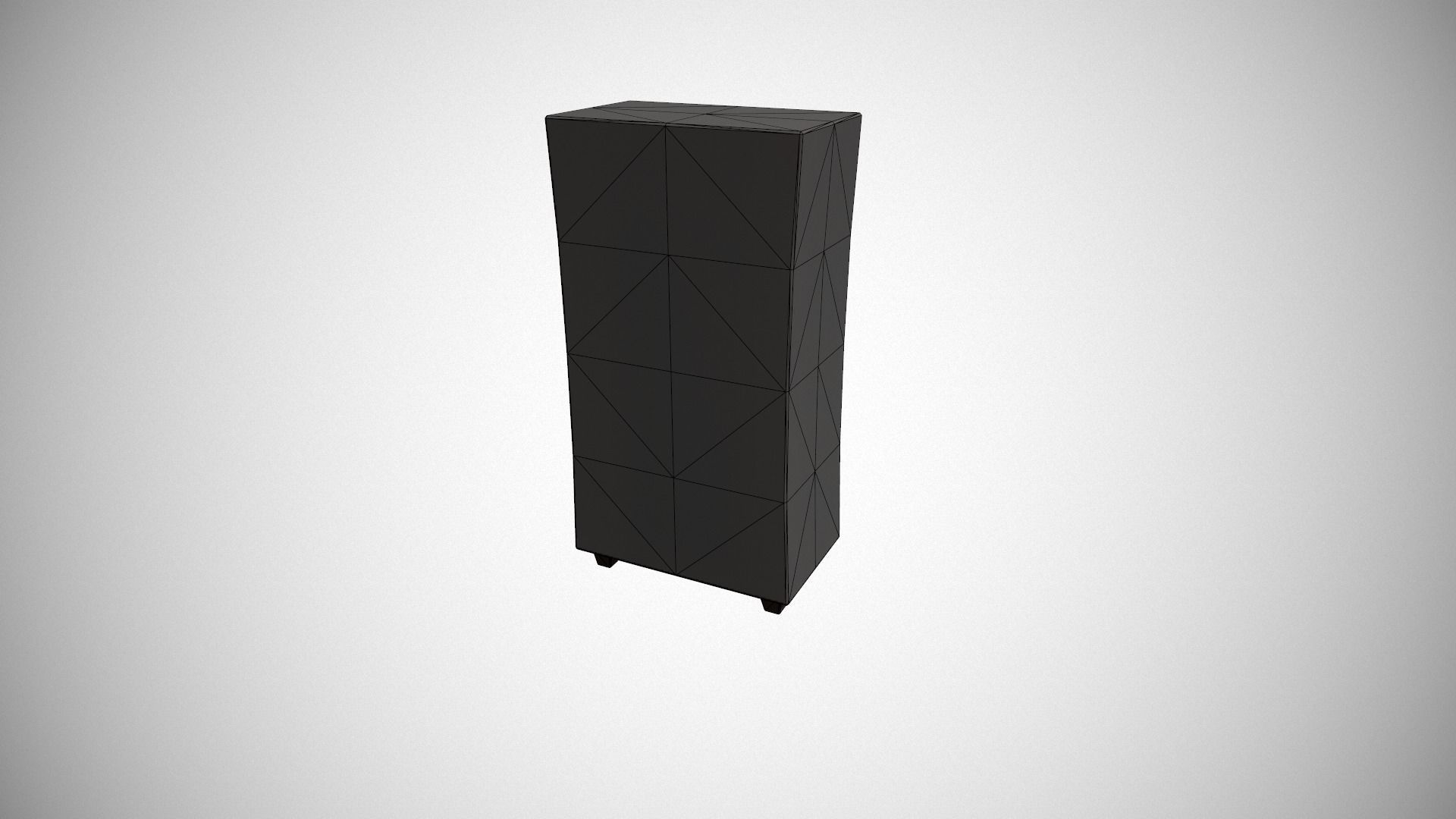 Blue and Black Stylized Locker Low-poly 3D model_16