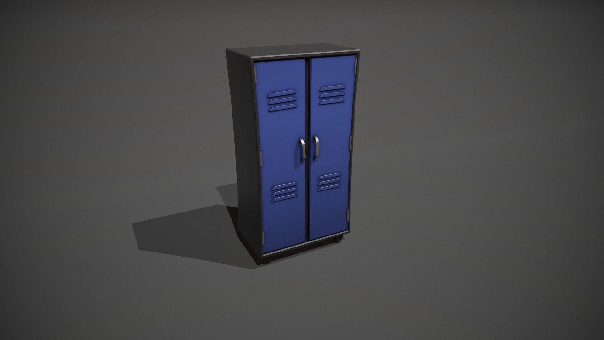Blue and Black Stylized Locker Low-poly 3D model_11