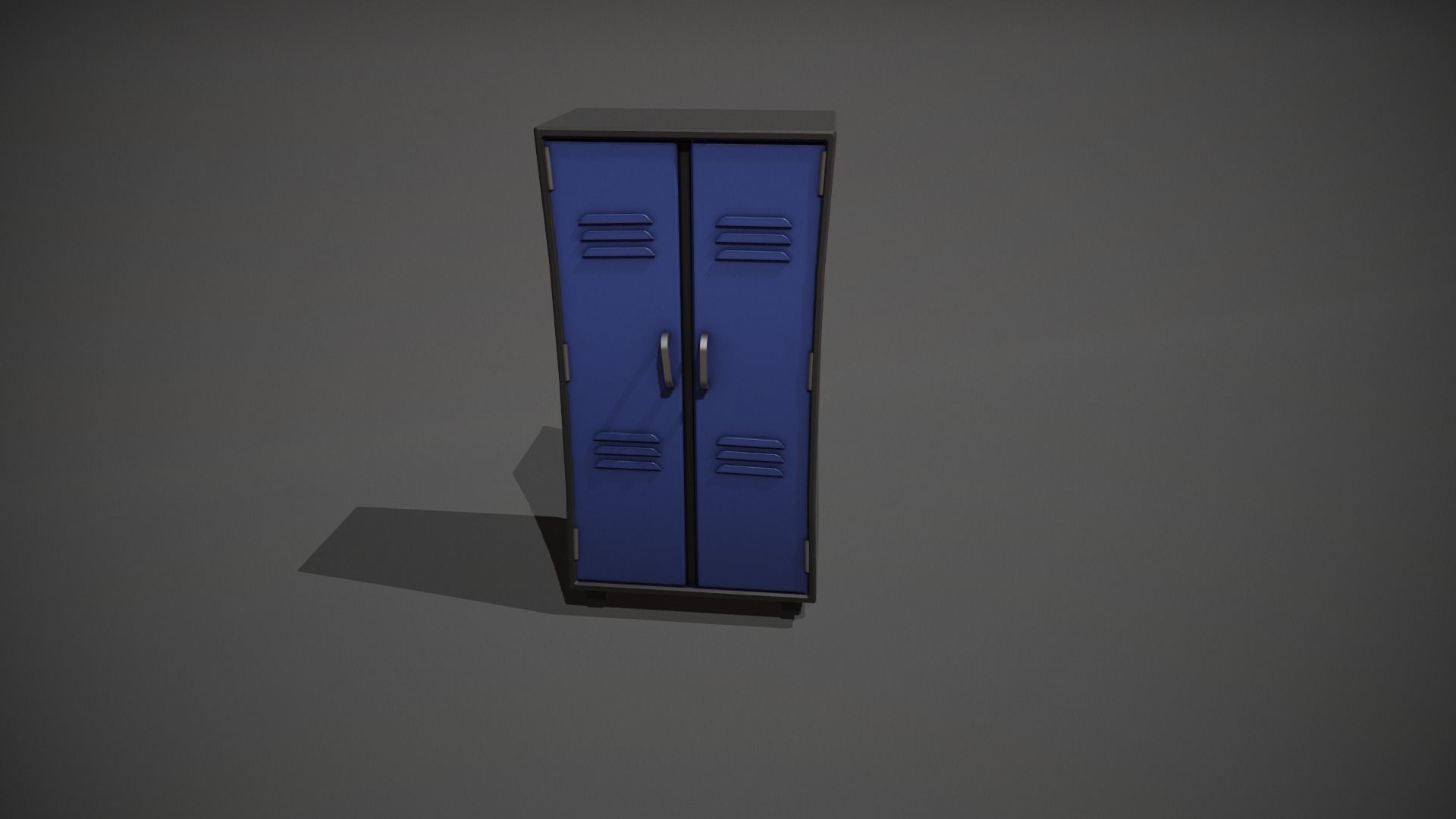 Blue and Black Stylized Locker Low-poly 3D model_10