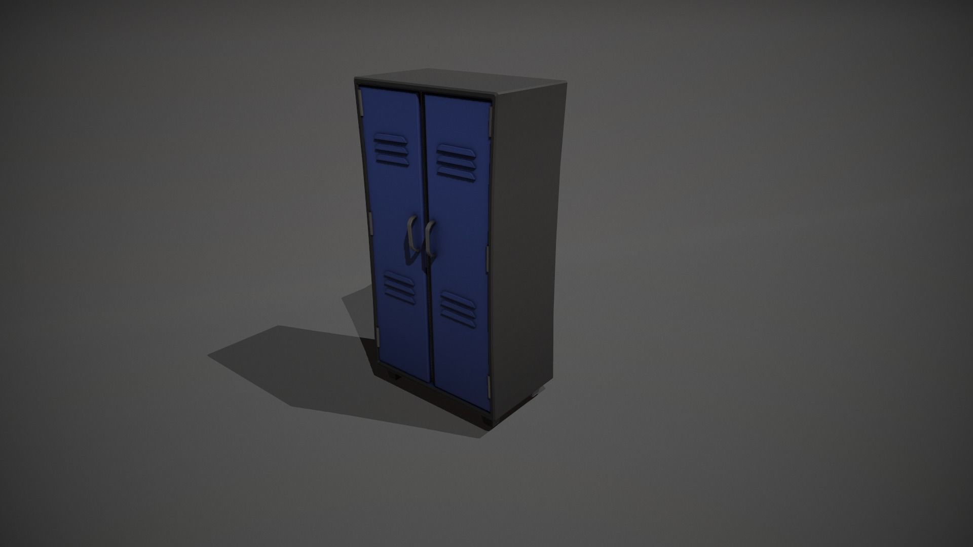 Blue and Black Stylized Locker Low-poly 3D model_9