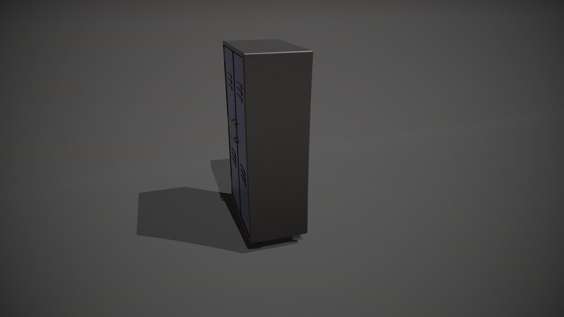 Blue and Black Stylized Locker Low-poly 3D model_8