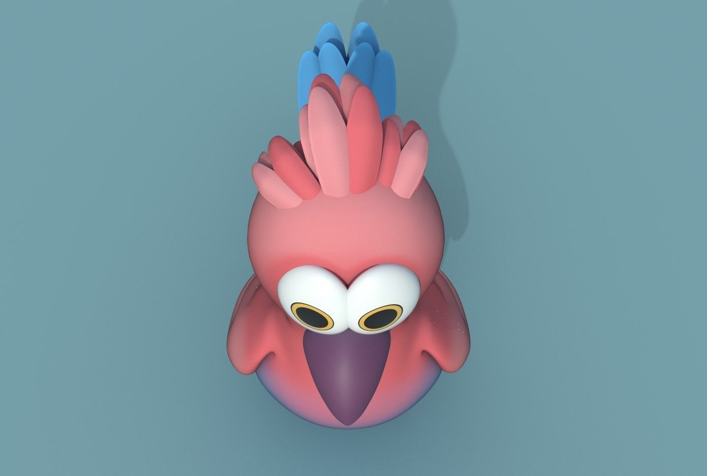 Cartoon Bird Low-poly 3D model_6