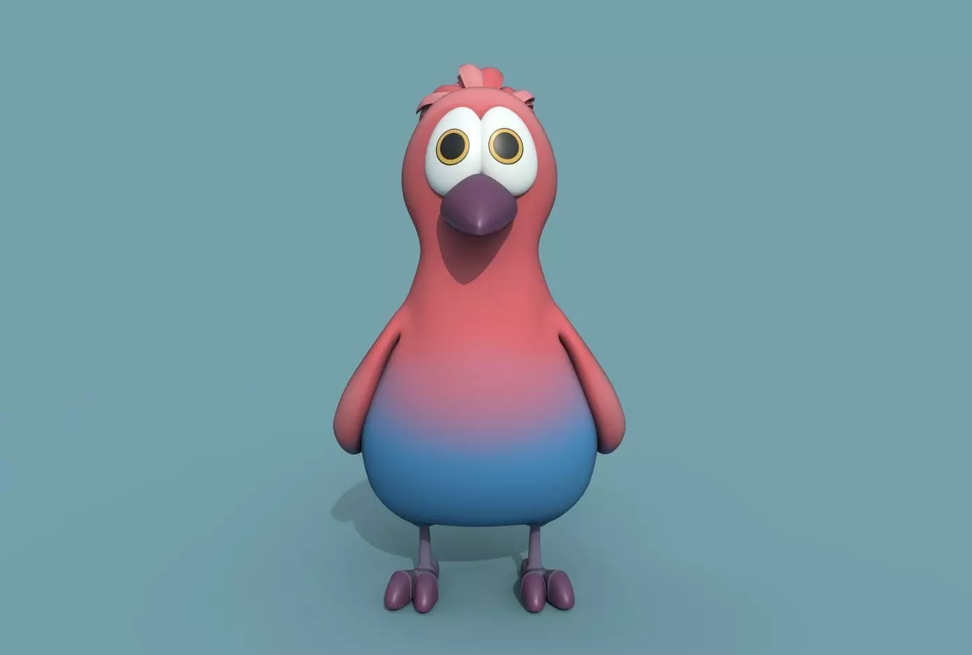 Cartoon Bird Low-poly 3D model_0