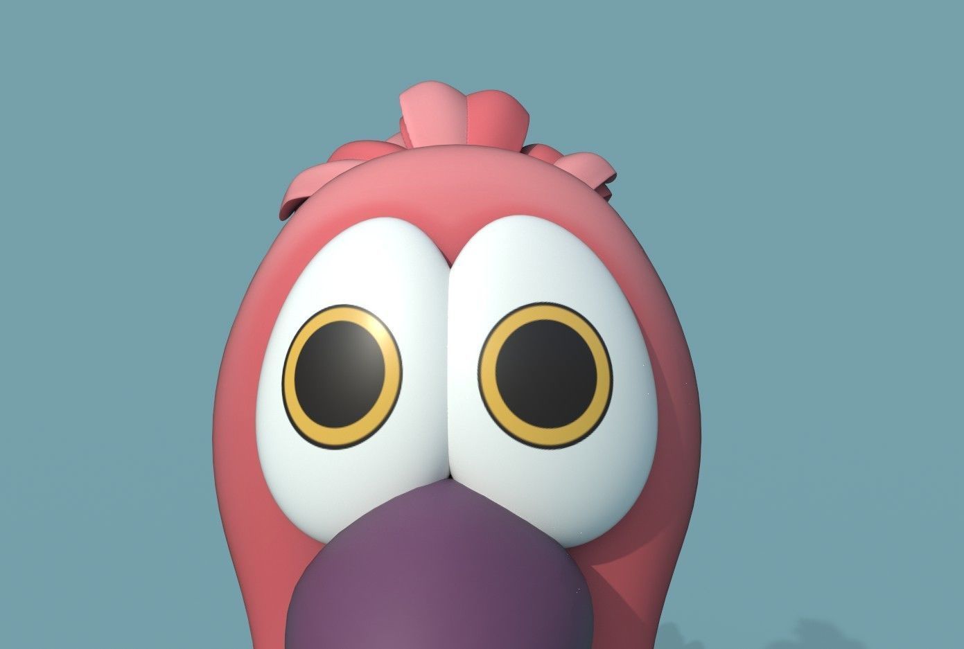 Cartoon Bird Low-poly 3D model_3