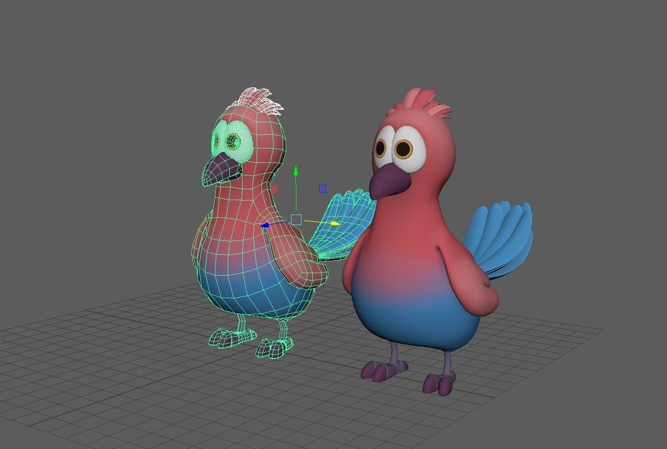 Cartoon Bird Low-poly 3D model_12