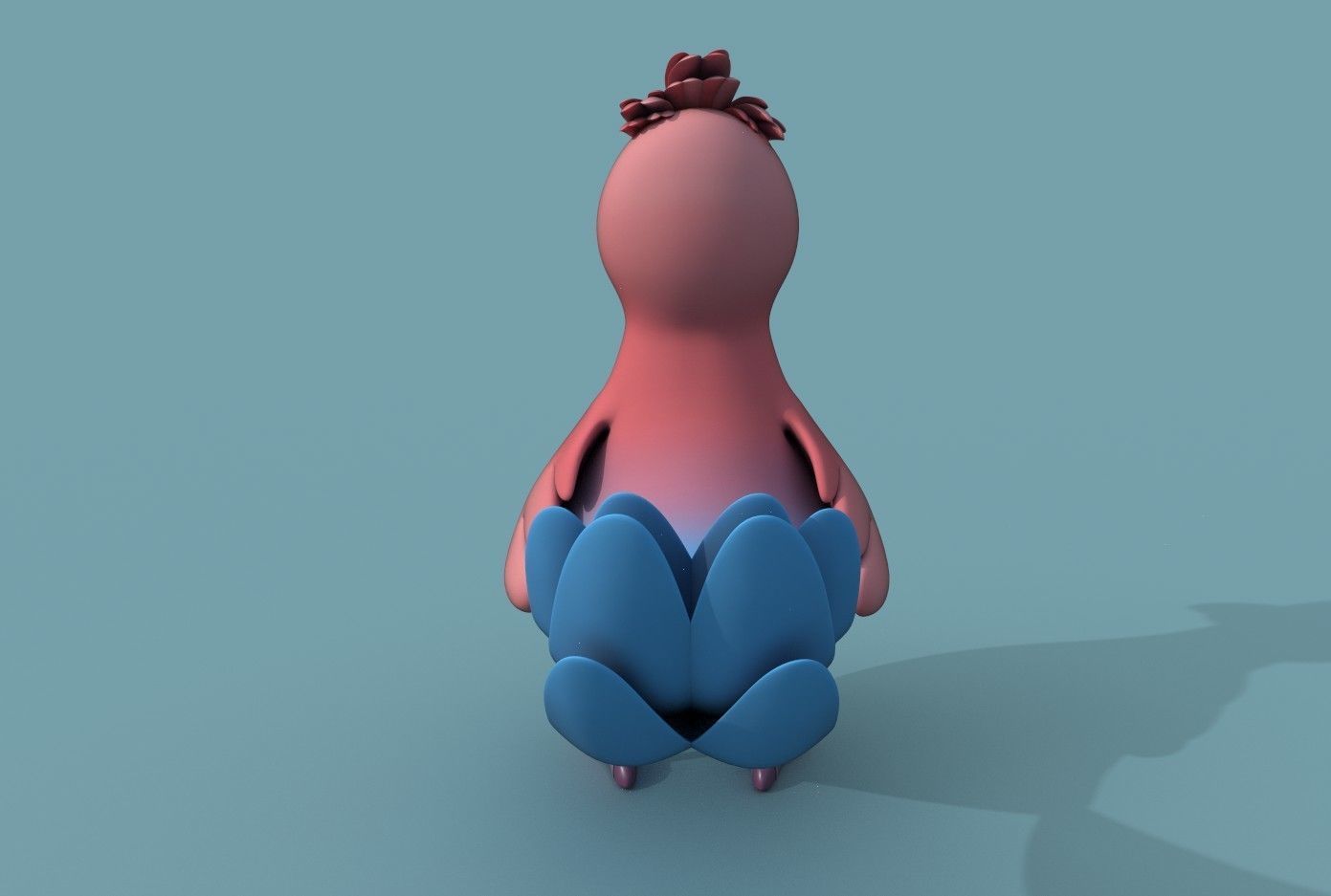 Cartoon Bird Low-poly 3D model_8