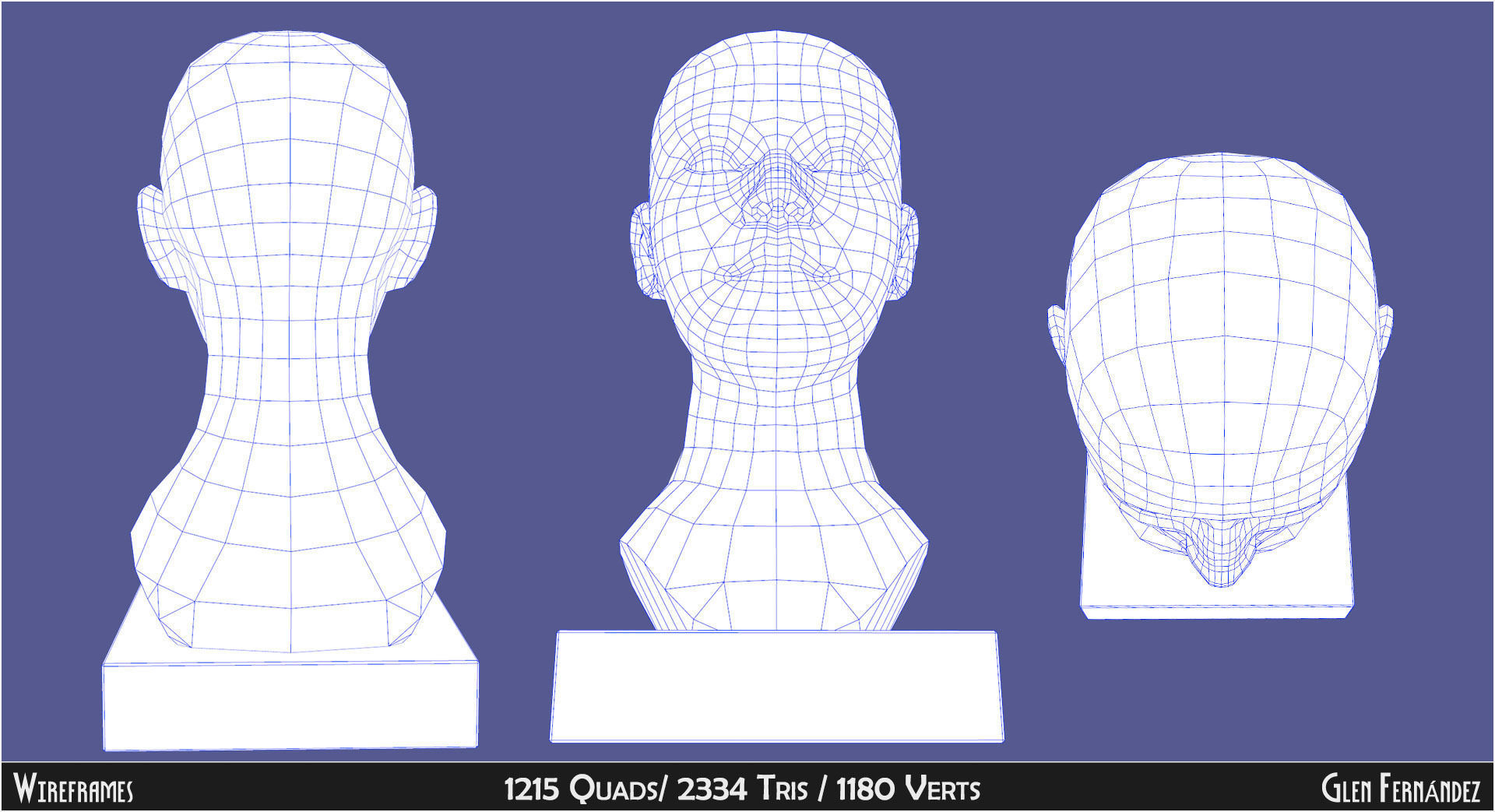 Antique Wooden Head Mannequin for Hats Wigs and Helmets Low-poly 3D model_5
