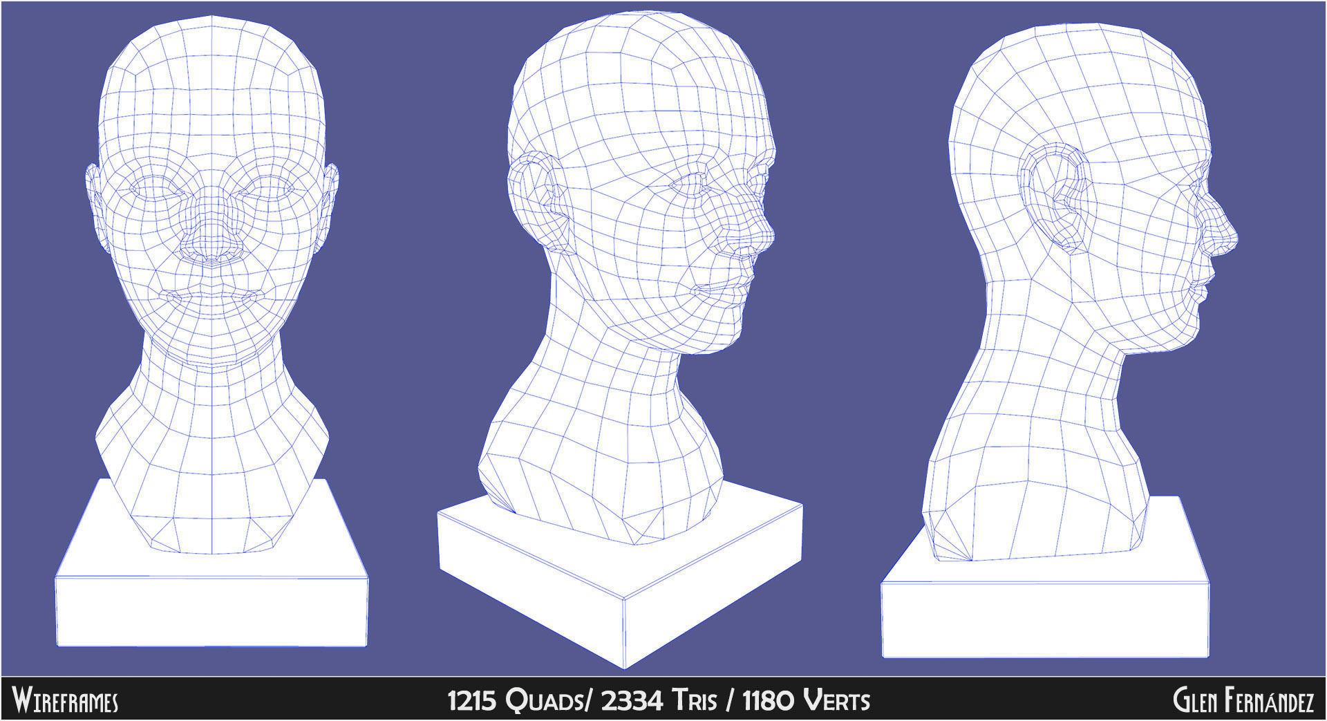 Antique Wooden Head Mannequin for Hats Wigs and Helmets Low-poly 3D model_4