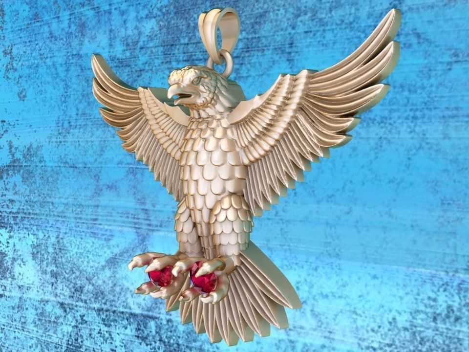 Eagle  Pendant - 60 mm 3D print model_3