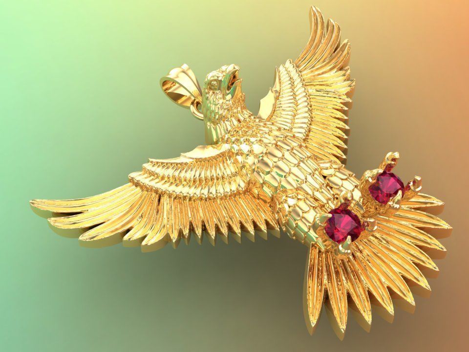 Eagle  Pendant - 60 mm 3D print model_11