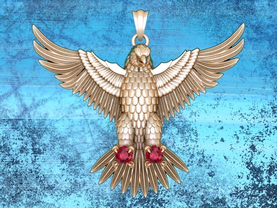 Eagle  Pendant - 60 mm 3D print model_5