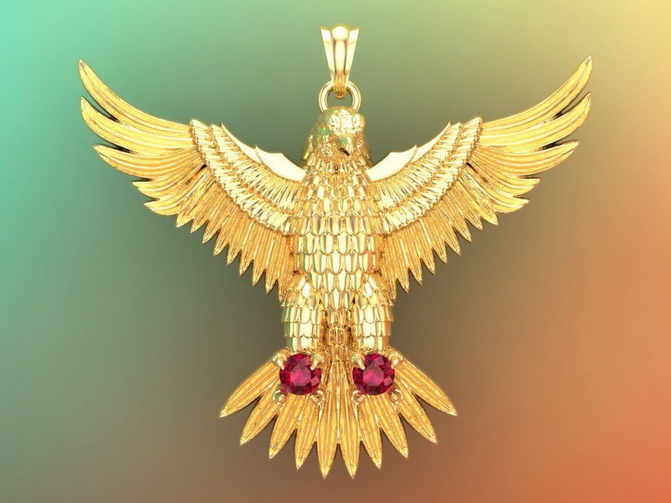 Eagle  Pendant - 60 mm 3D print model_9