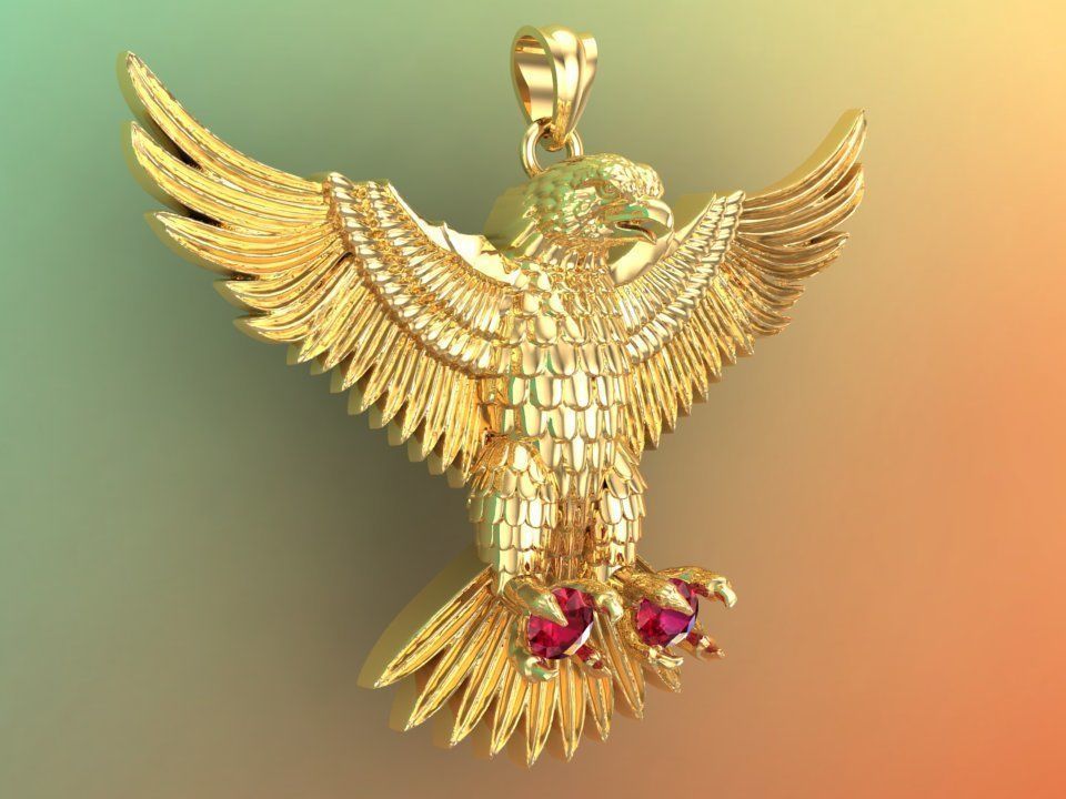 Eagle  Pendant - 60 mm 3D print model_10