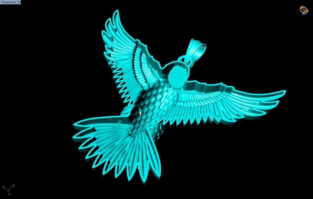Eagle  Pendant - 60 mm 3D print model_8
