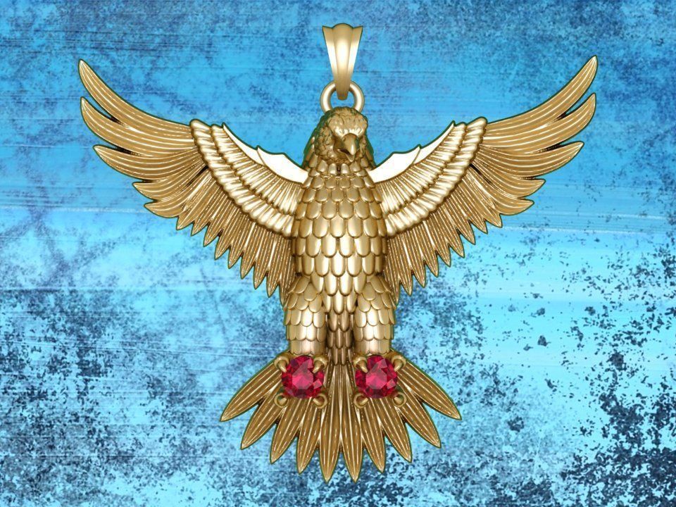 Eagle  Pendant - 60 mm 3D print model_4