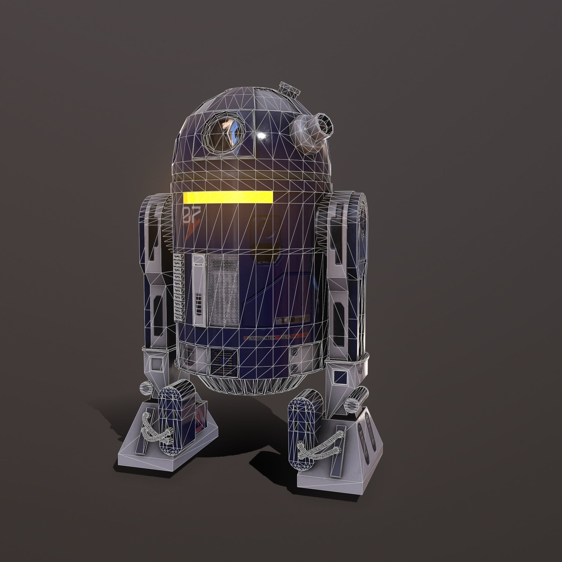 Droid v1 Low-poly 3D model_15