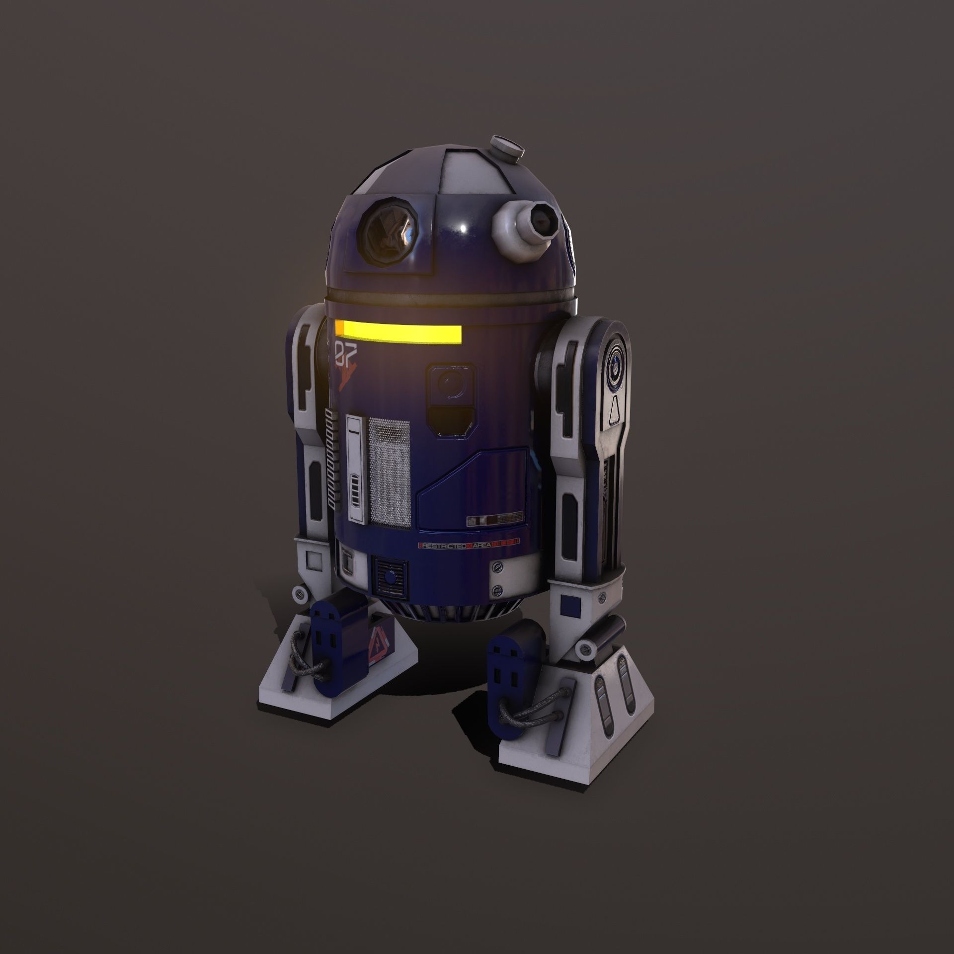Droid v1 Low-poly 3D model_8