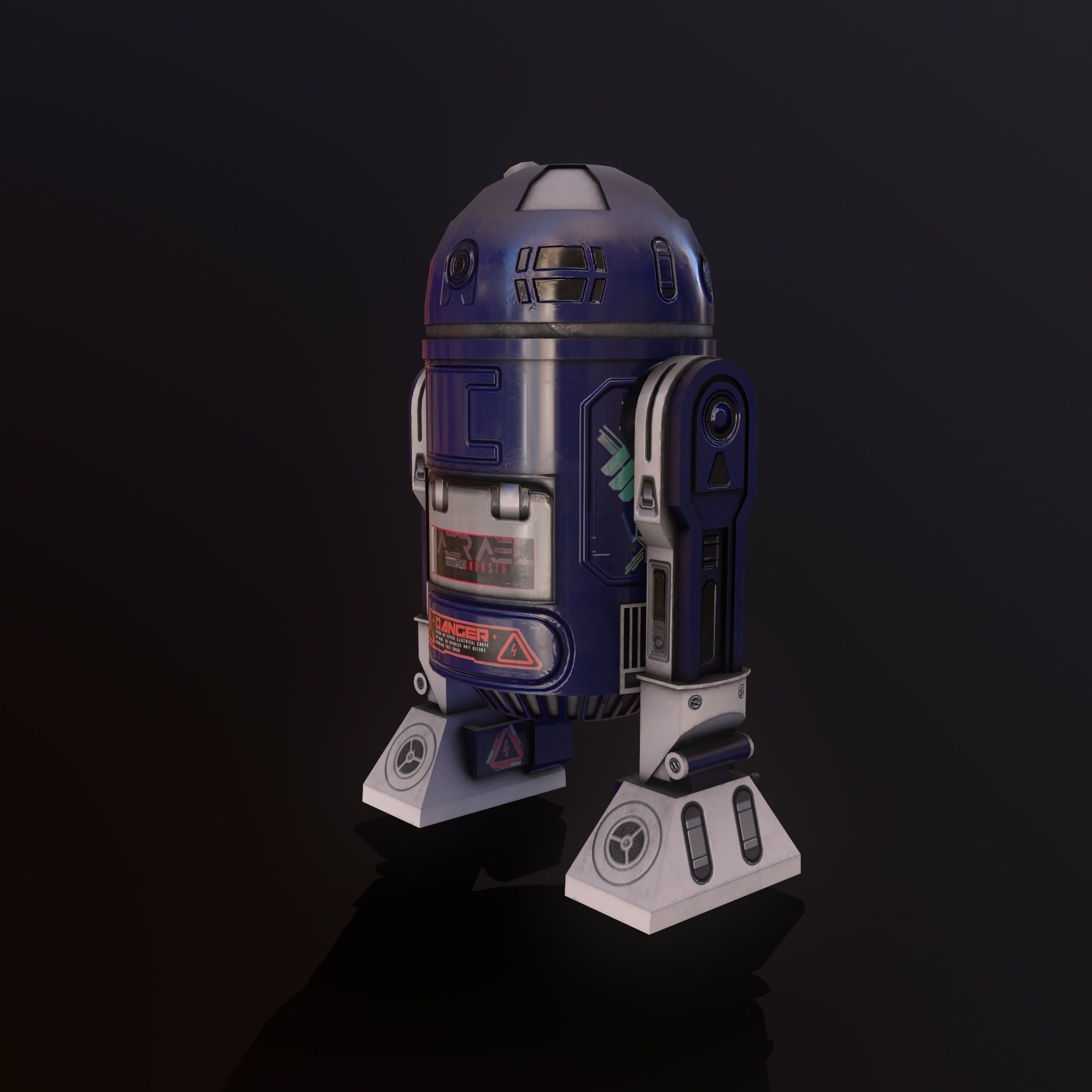 Droid v1 Low-poly 3D model_11