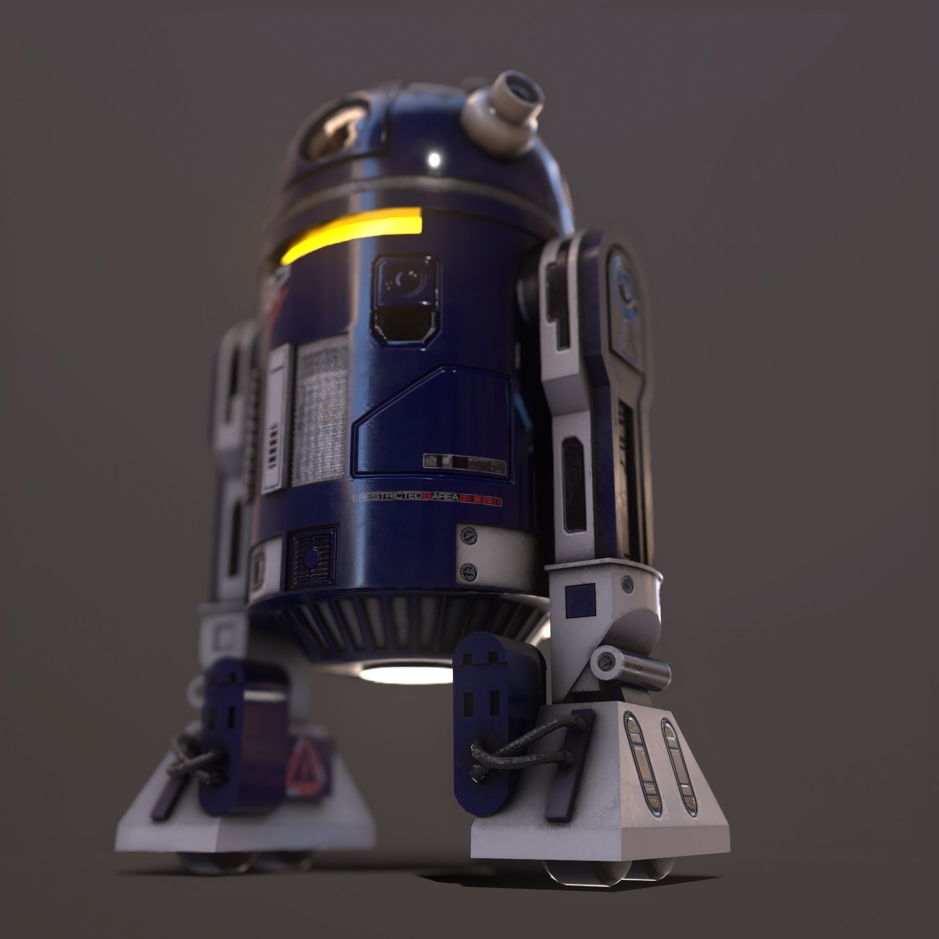 Droid v1 Low-poly 3D model_3
