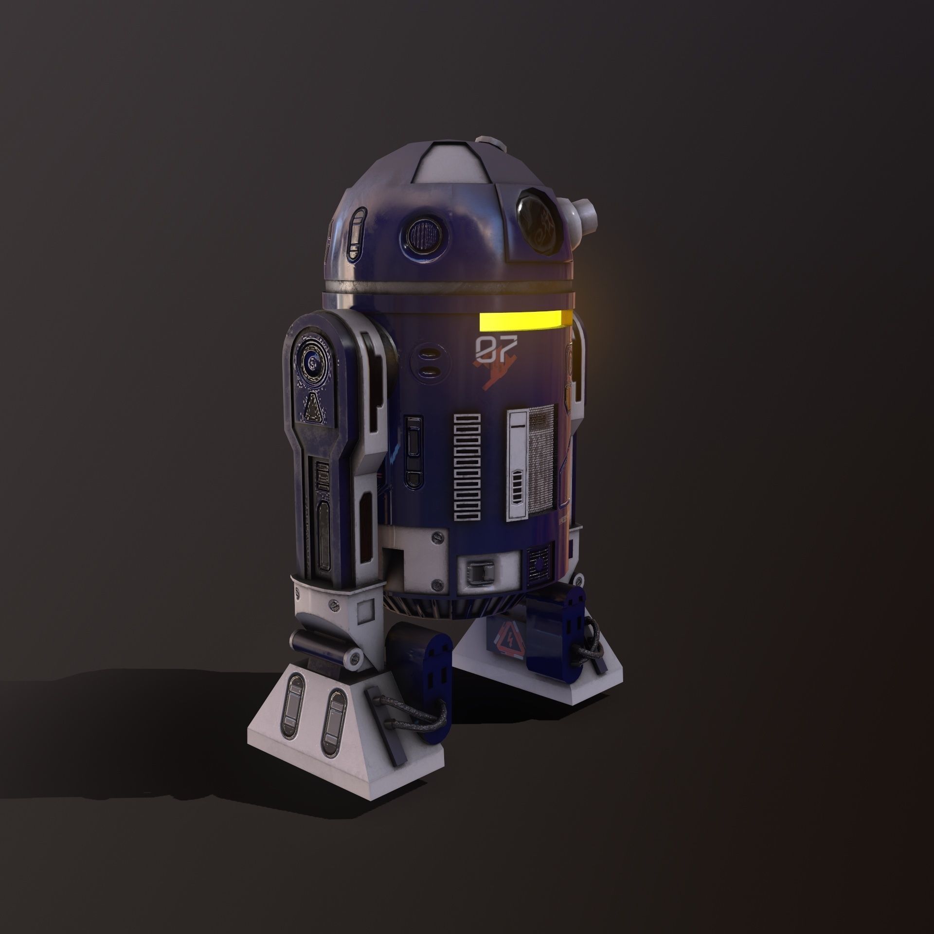 Droid v1 Low-poly 3D model_12