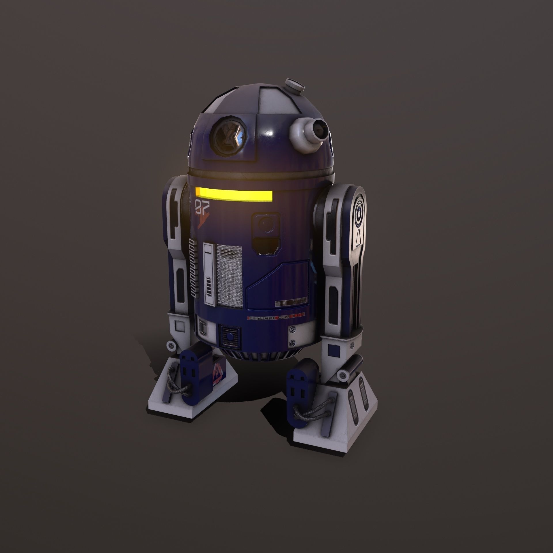 Droid v1 Low-poly 3D model_6