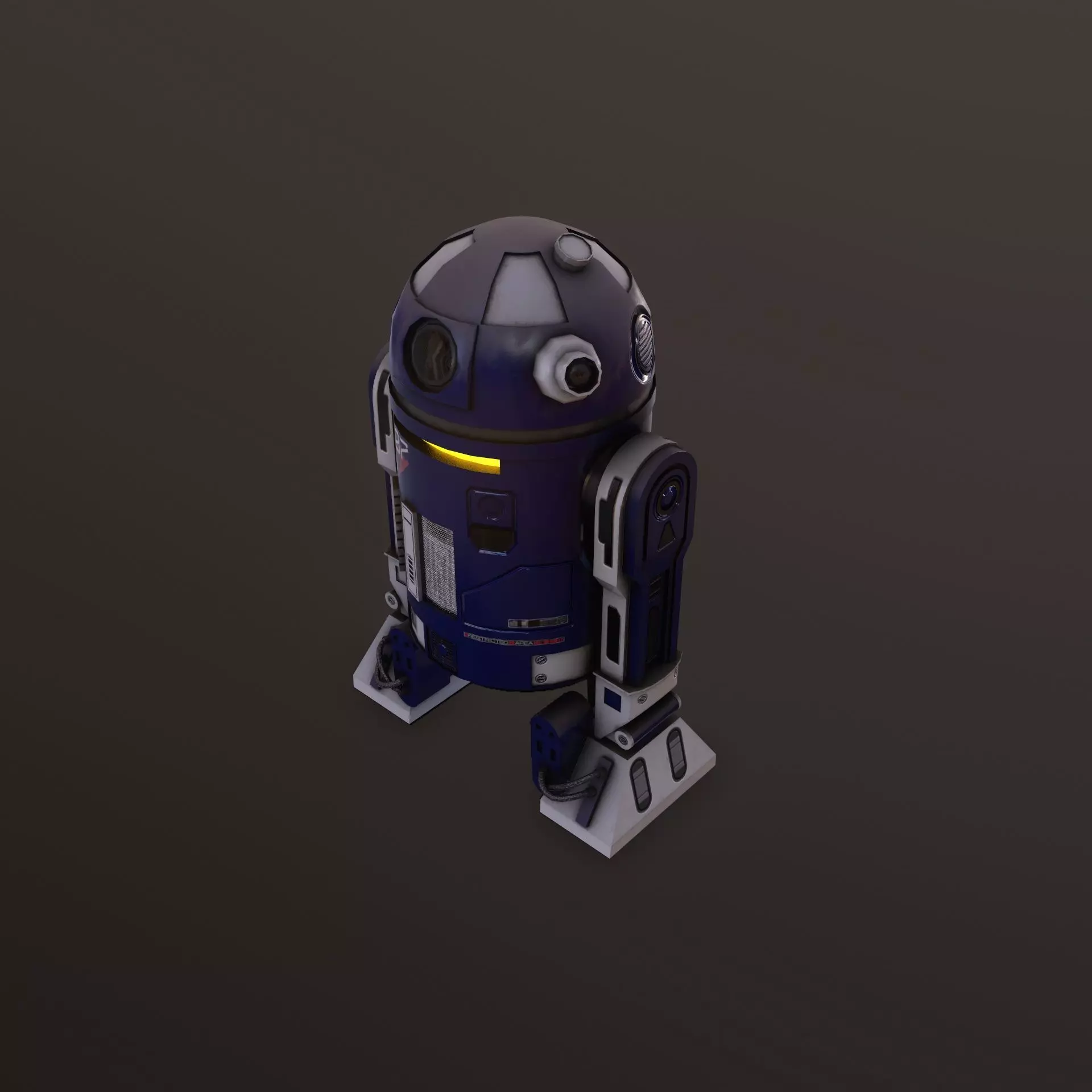 Droid v1 Low-poly 3D model_0