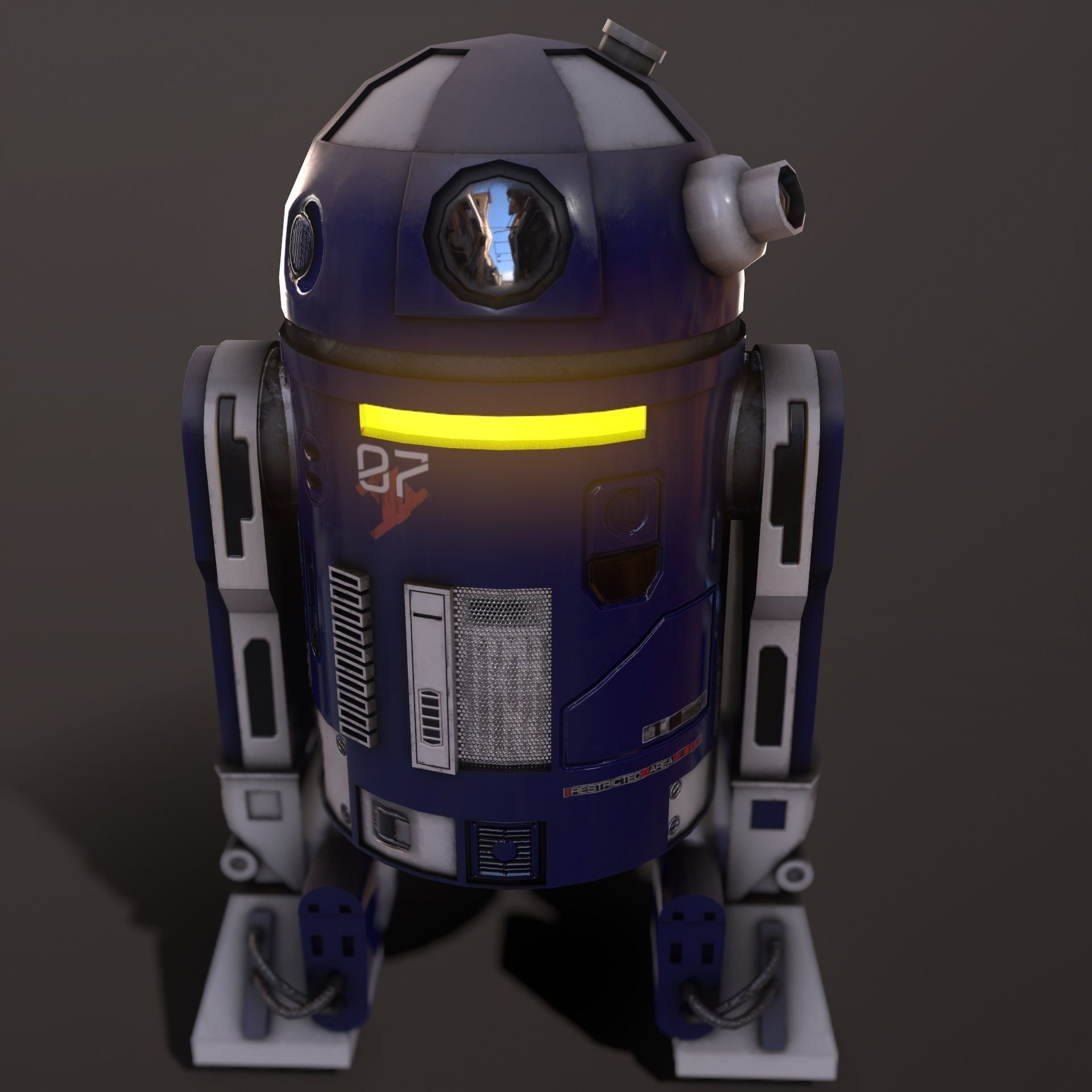 Droid v1 Low-poly 3D model_13