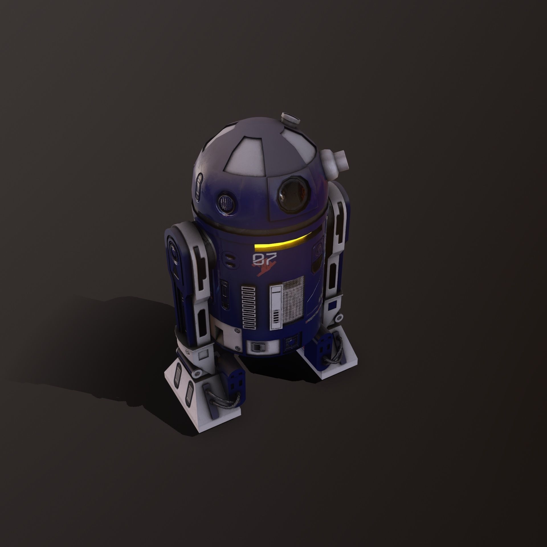 Droid v1 Low-poly 3D model_7