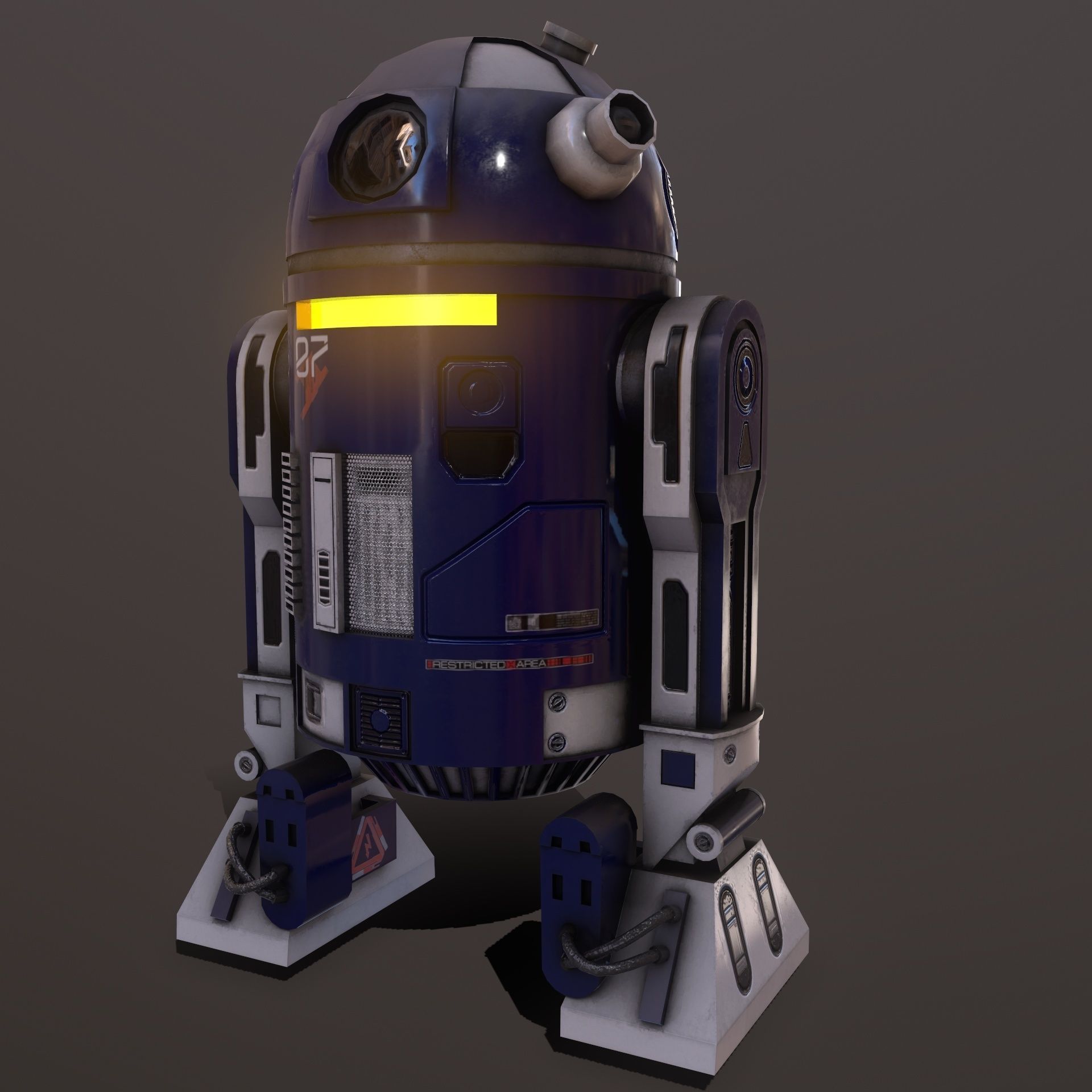 Droid v1 Low-poly 3D model_5