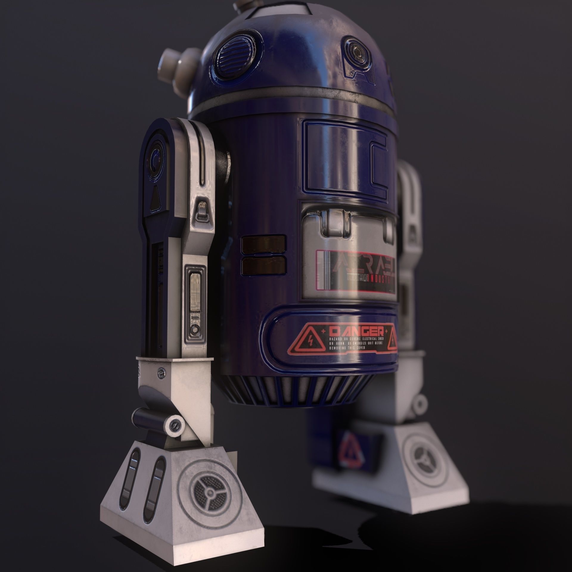 Droid v1 Low-poly 3D model_9