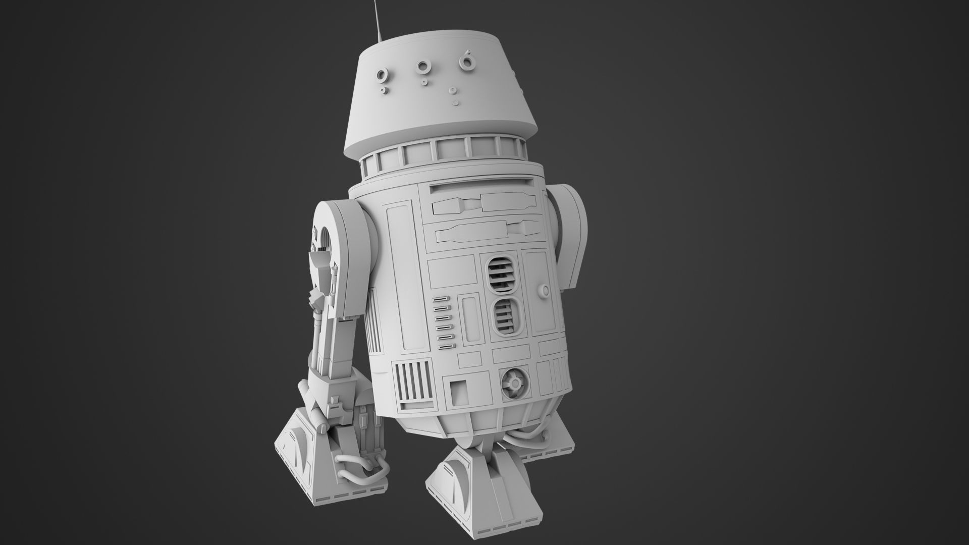 R5 - D4 Star Wars 3D model_9