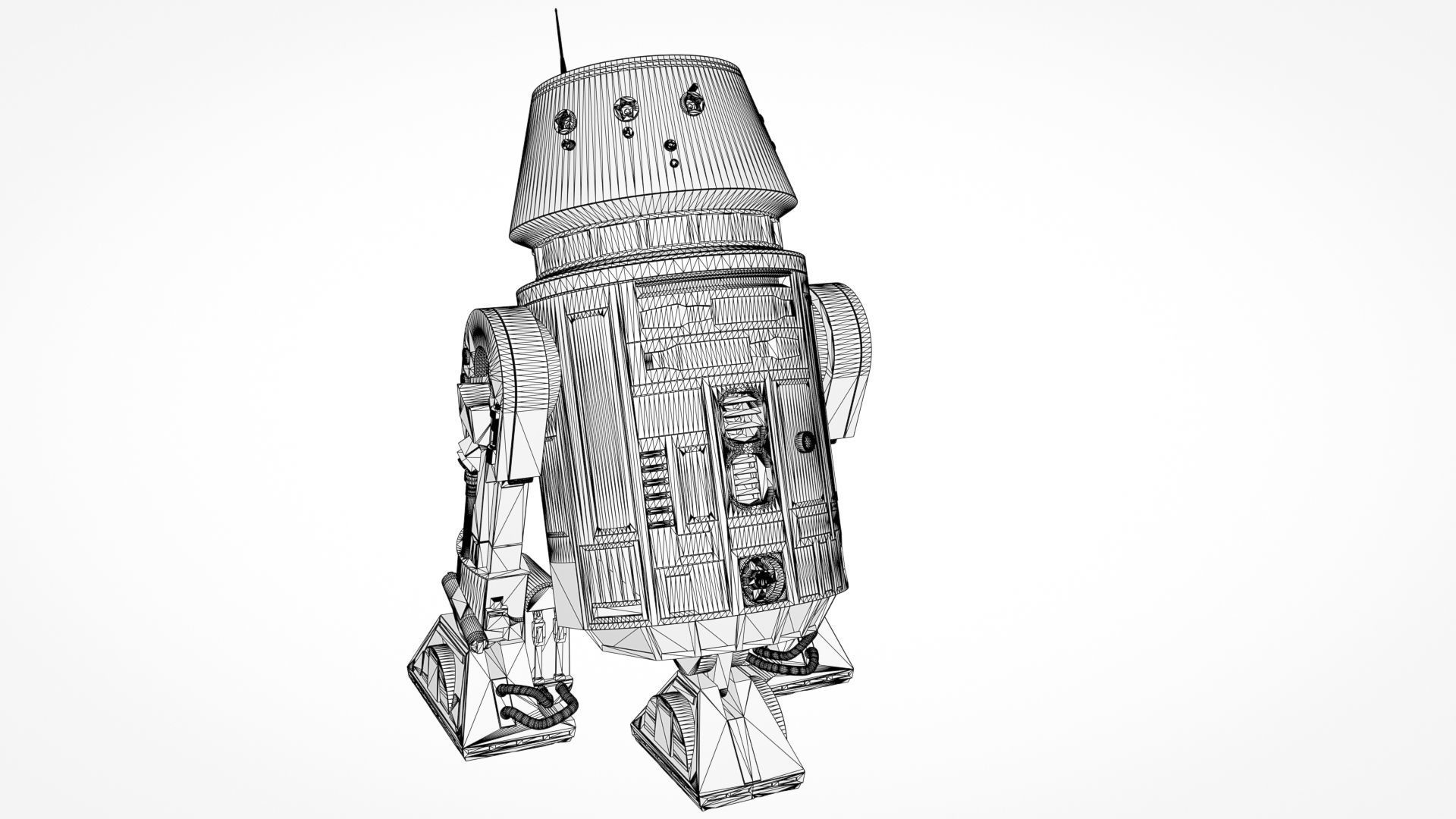 R5 - D4 Star Wars 3D model_10