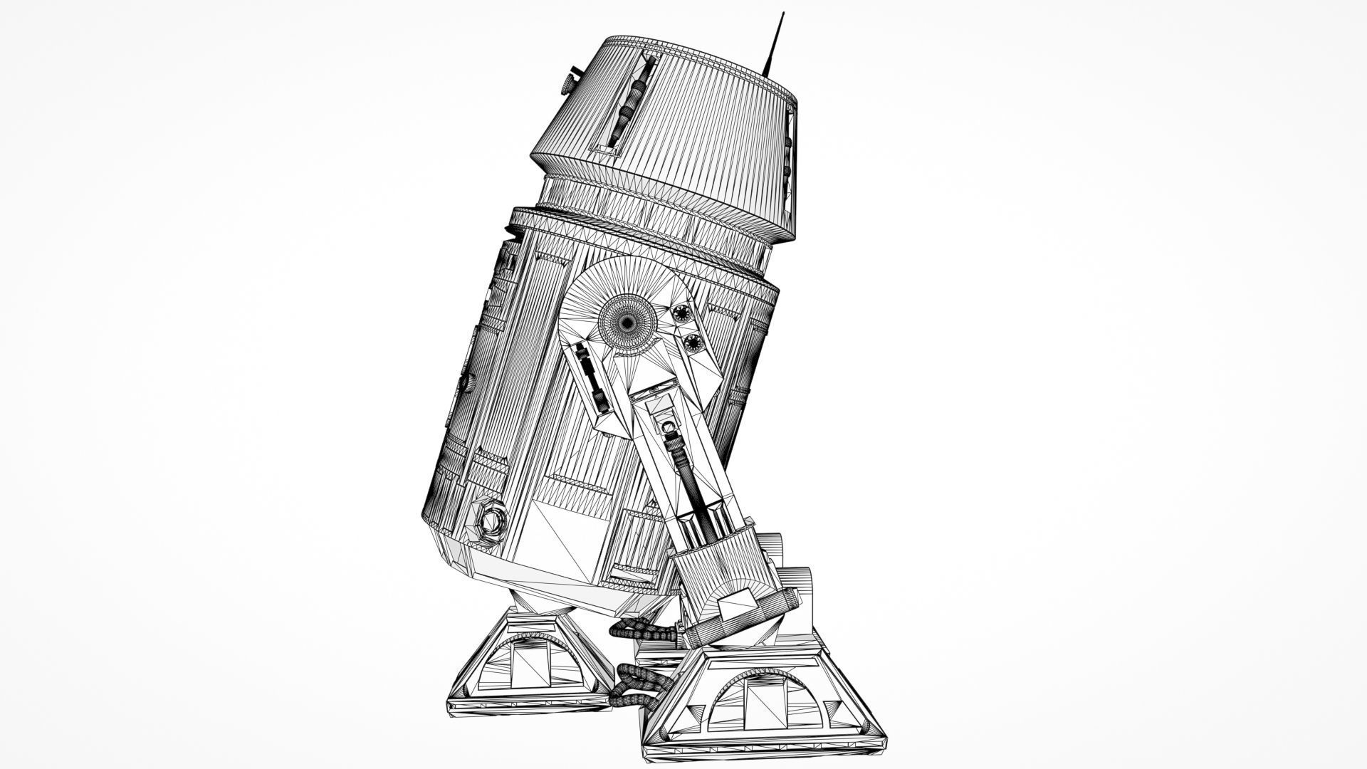 R5 - D4 Star Wars 3D model_11