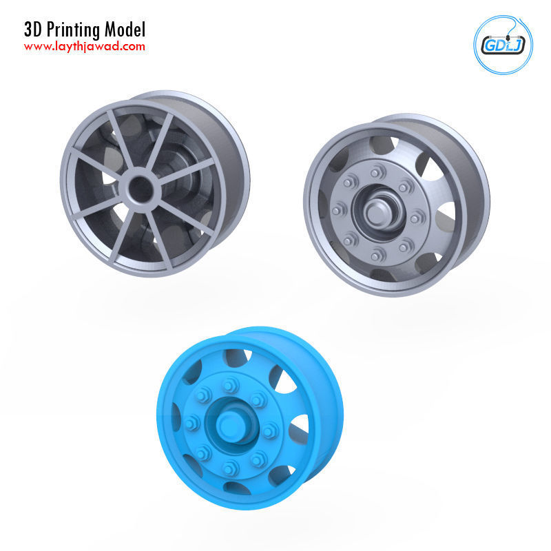 Truck Tire Mold With 3 Wheels 3D print model_6
