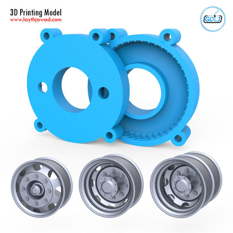 Truck Tire Mold With 3 Wheels 3D print model_2