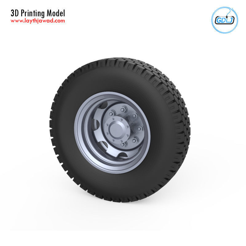 Truck Tire Mold With 3 Wheels 3D print model_10