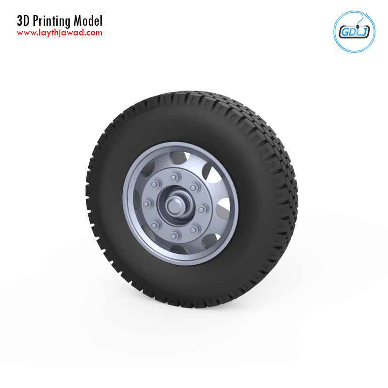 Truck Tire Mold With 3 Wheels 3D print model_9