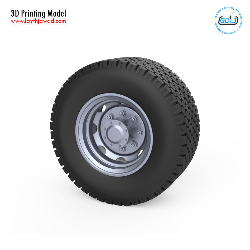 Truck Tire Mold With 3 Wheels 3D print model_11
