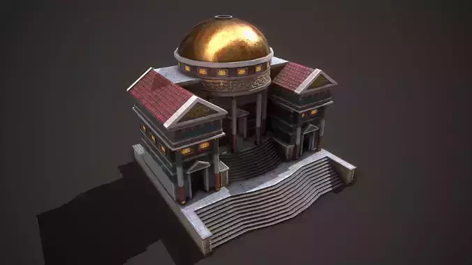 Ancient Courtthouse Low-poly 3D model