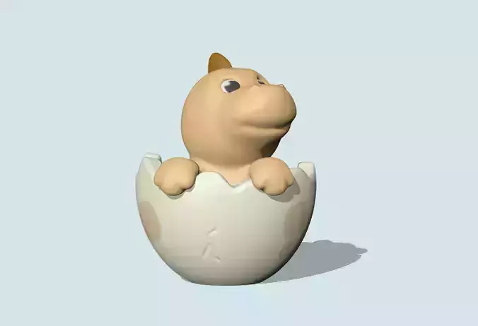 Cute EggDino  3D print model