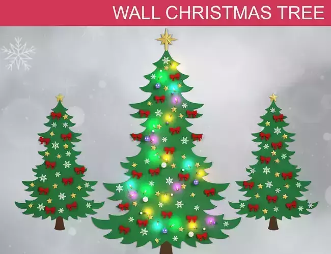 Christmas Wall Trees 3D model