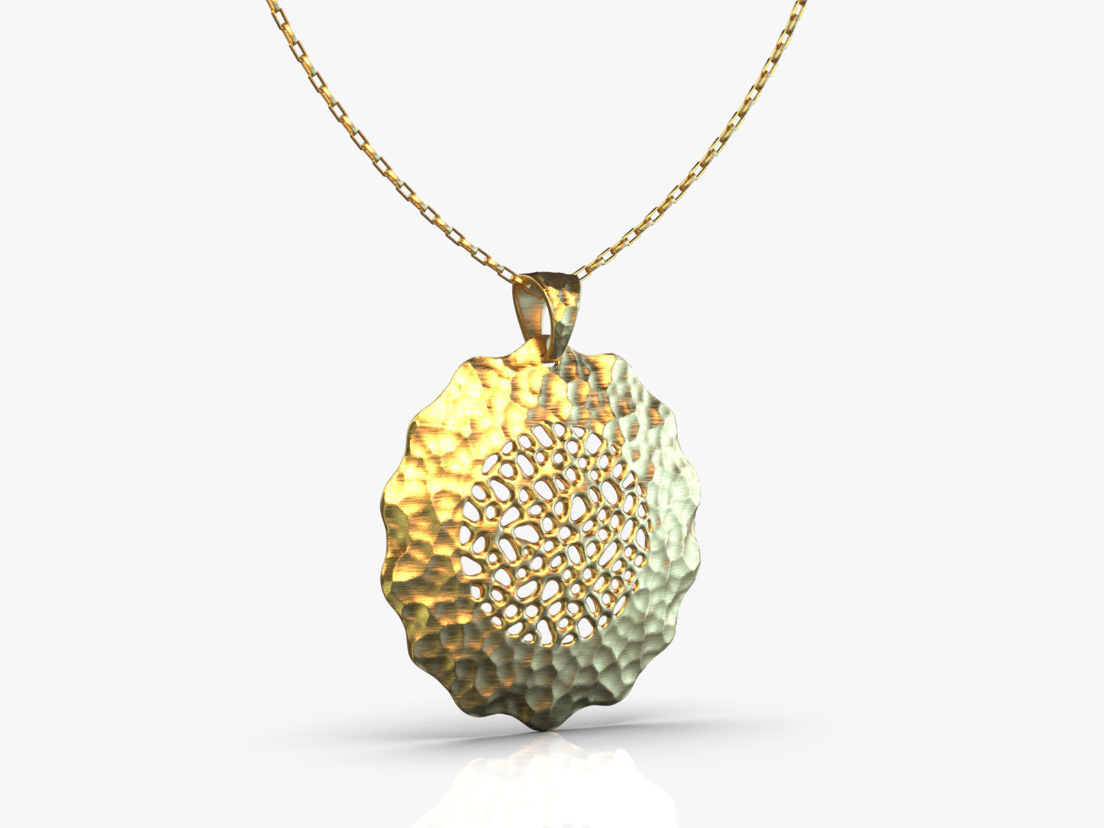Pendant silver with circle 3D print model_5