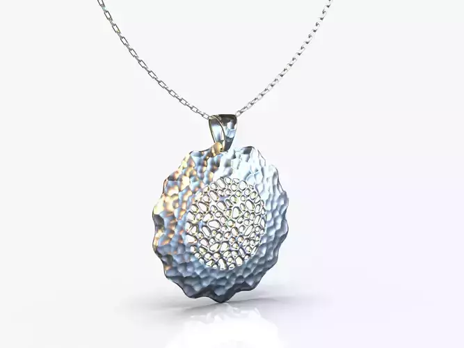 Pendant silver with circle 3D print model