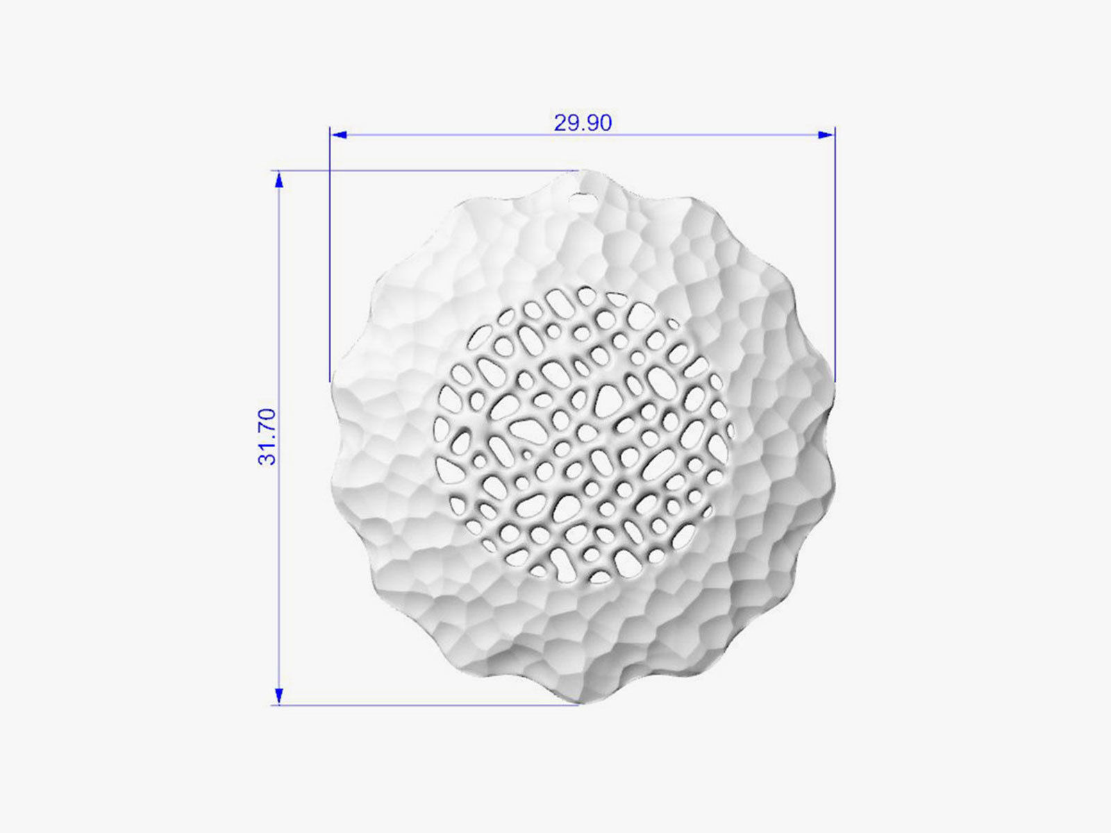 Pendant silver with circle 3D print model_10